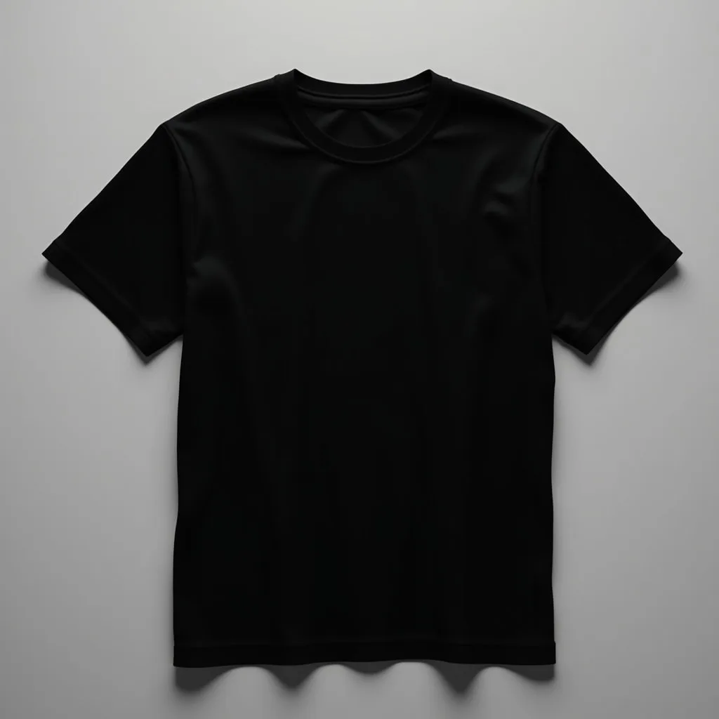 Blank Black T-Shirt Front View