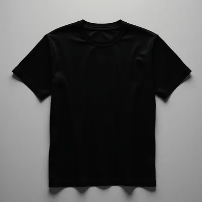 Blank Black T-Shirt Front View