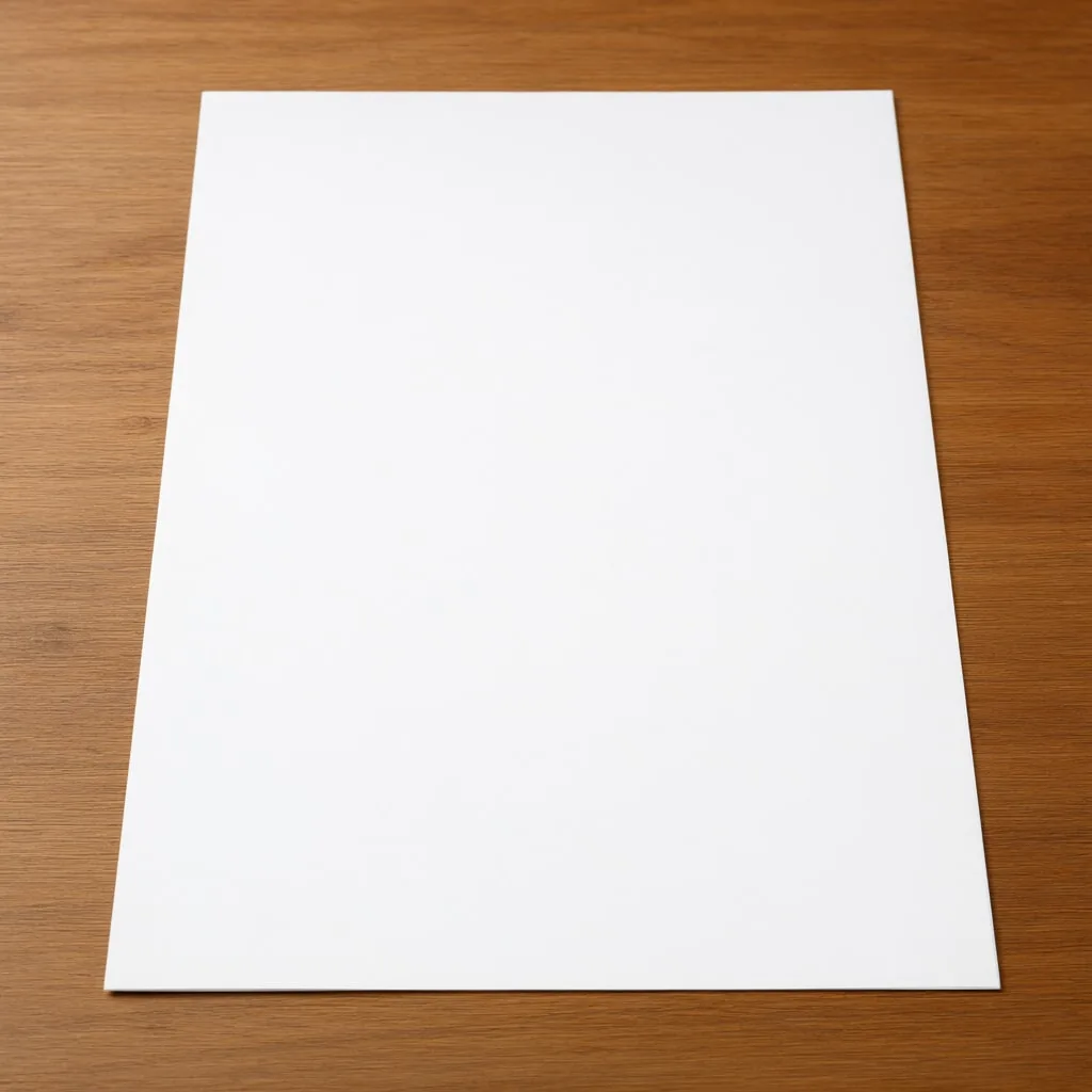 Blank A4 Paper on Desk