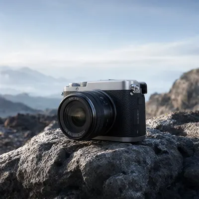 Camera on a Rock at Dawn