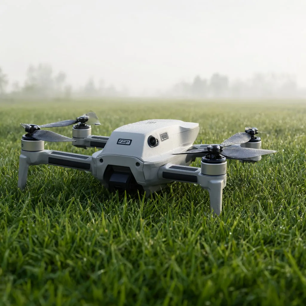 Drone Hovering above a Field
