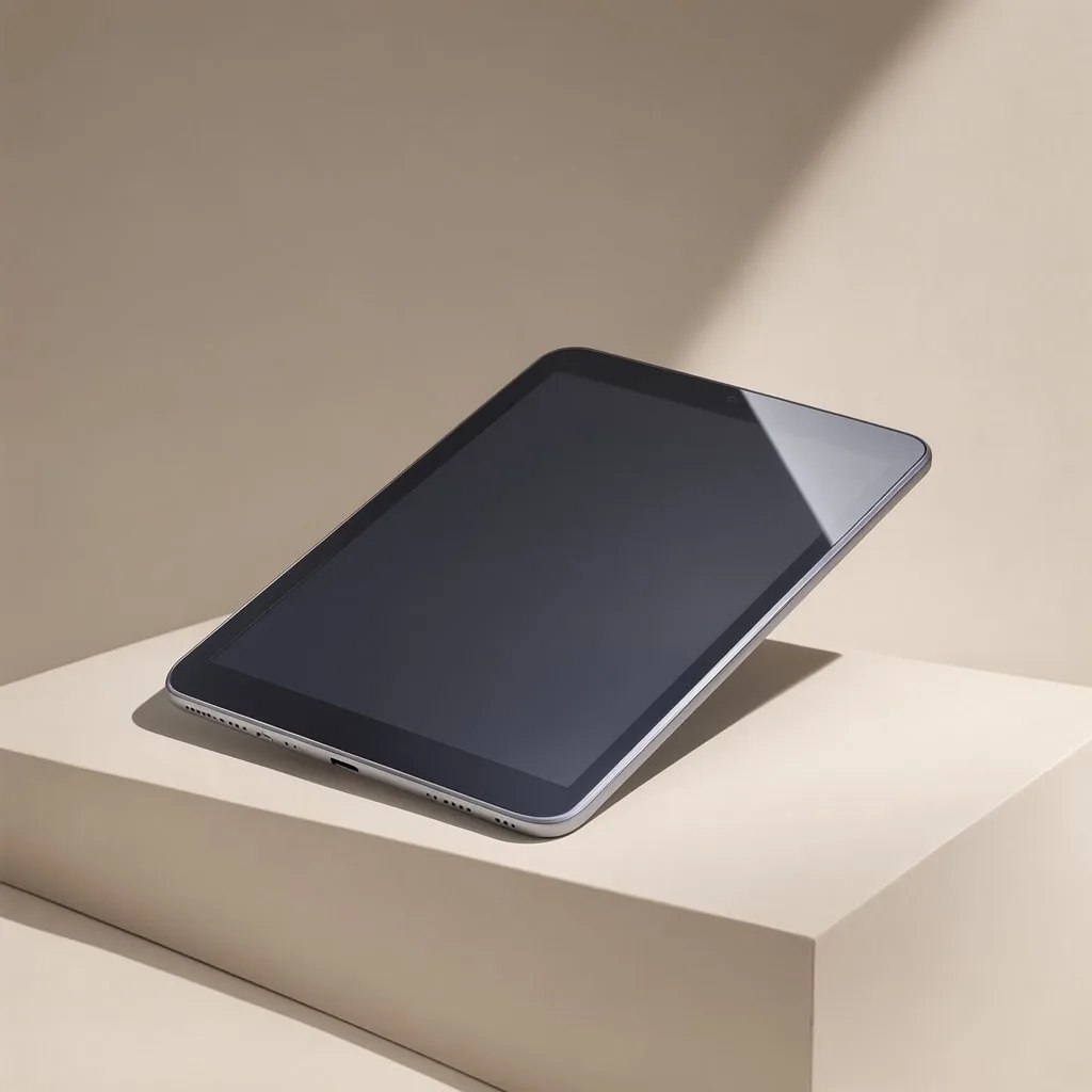 Tablet Leaning on a Plinth
