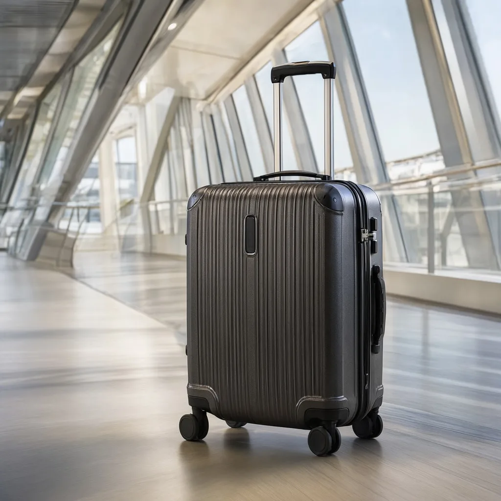 Suitcase in an Airport Corridor