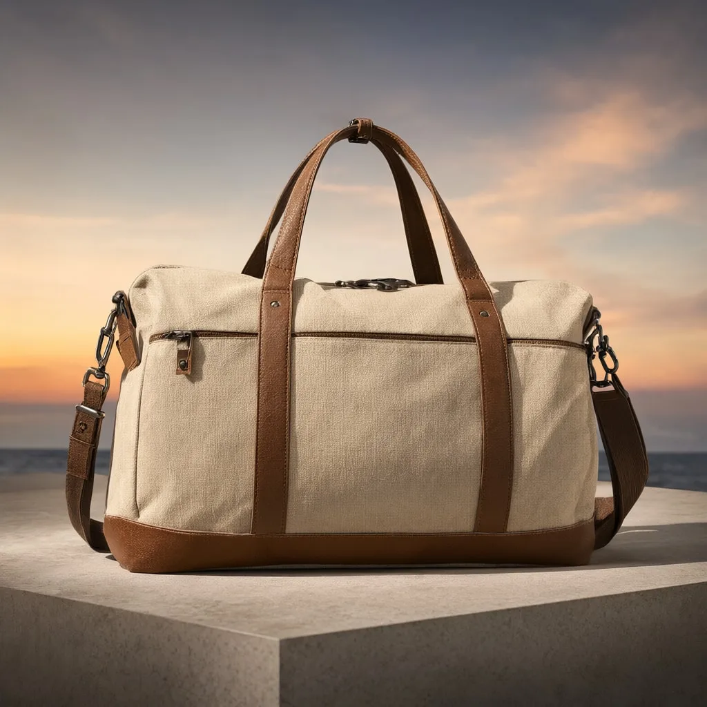 Travel Duffel on a Train Platform
