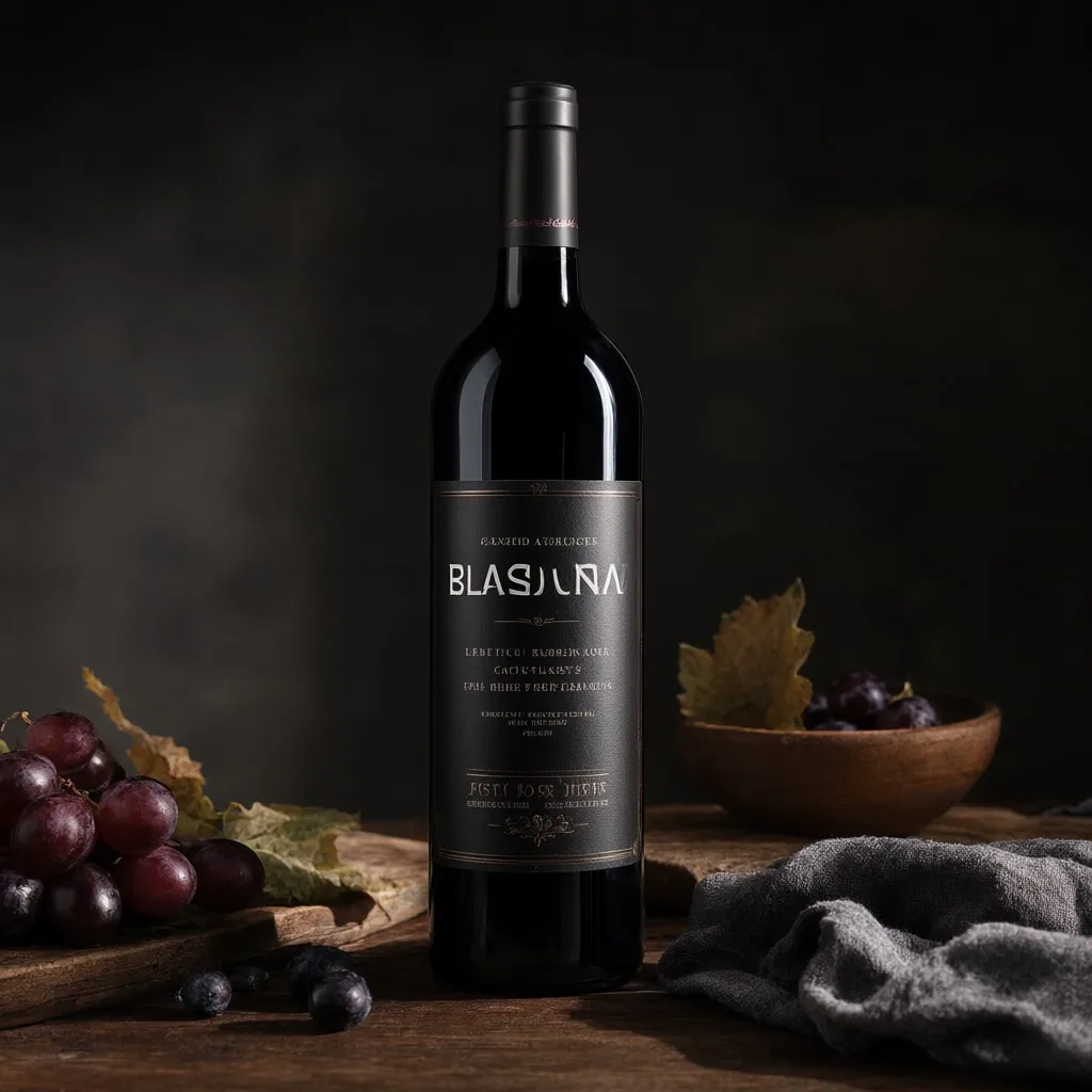 Wine Bottle with Grapes