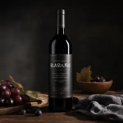 Wine Bottle with Grapes