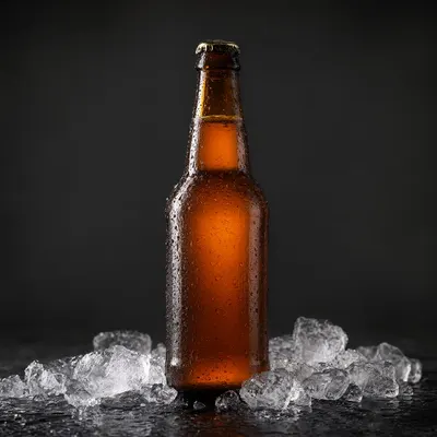 Craft Beer Bottle with Ice