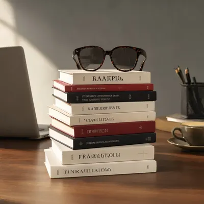 Books Stack with a Cup