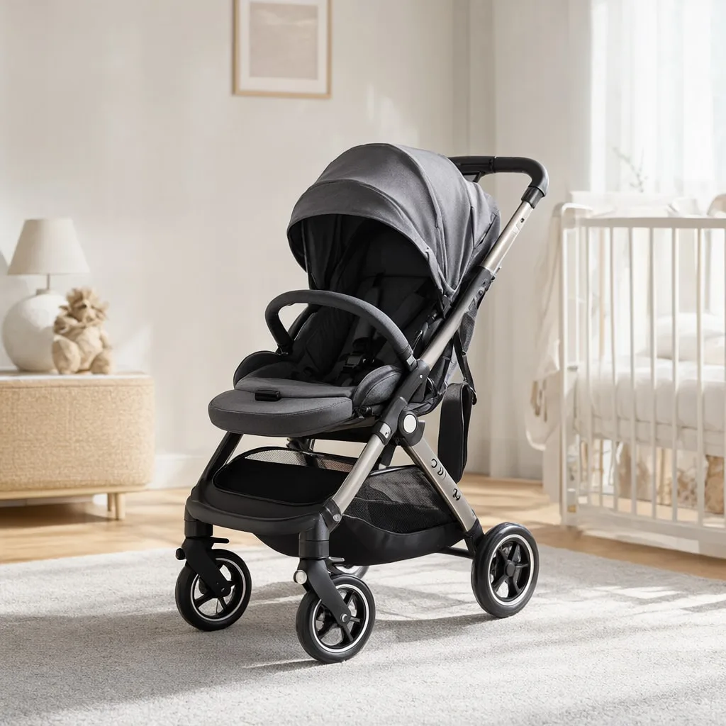 Baby Stroller in a Bright Room
