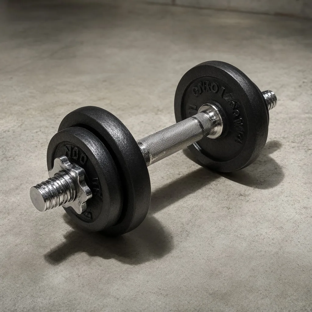 Dumbbell on a Concrete Floor