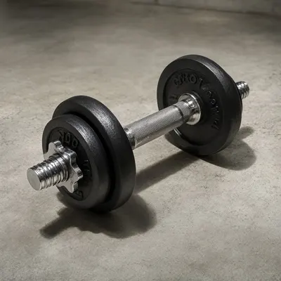 Dumbbell on a Concrete Floor
