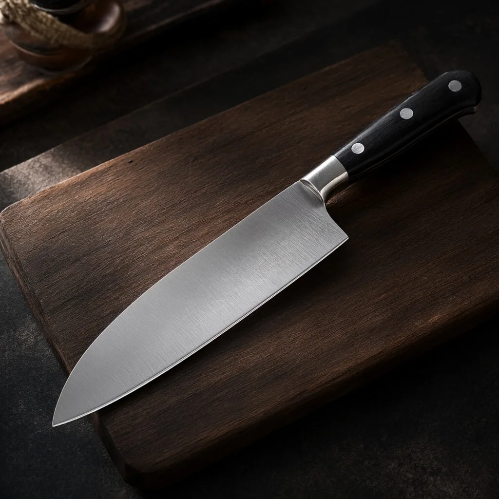 Knife Set on a Wooden Board