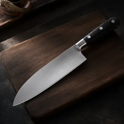 Knife Set on a Wooden Board