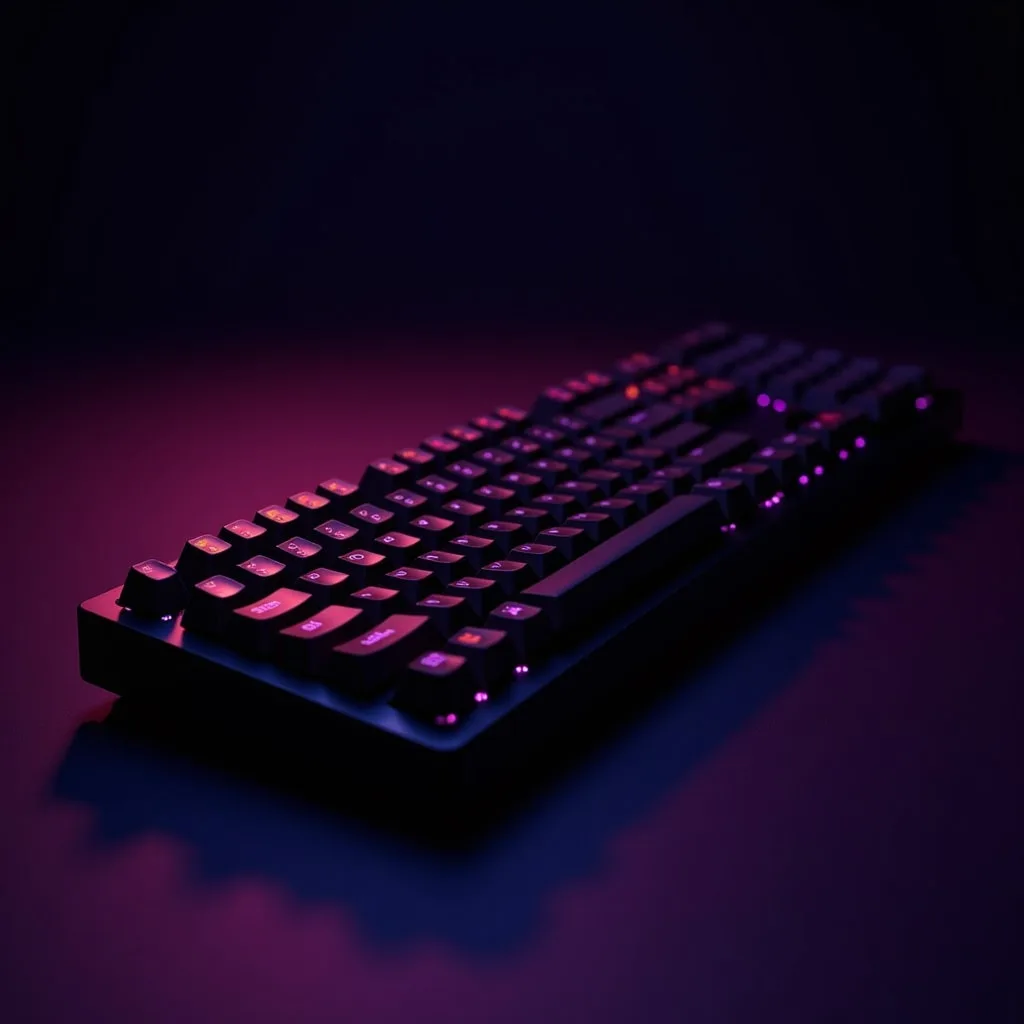 Keyboard with Neon Rim