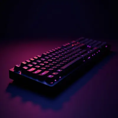 Keyboard with Neon Rim