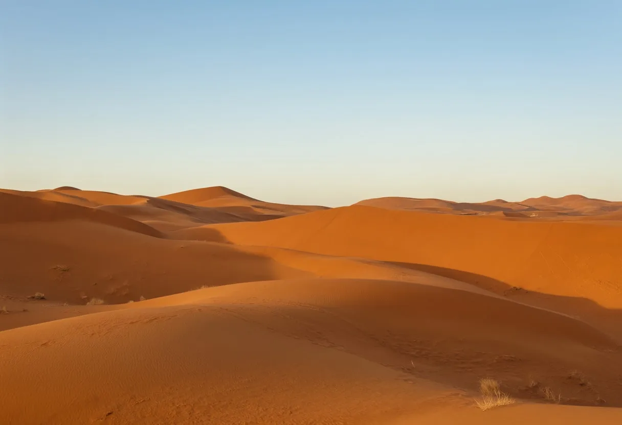 Red Sand Desert Dunes at golden hour