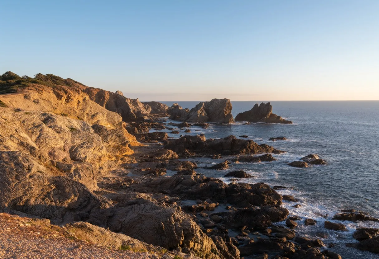 Coastal Cliffs At Dusk at golden hour