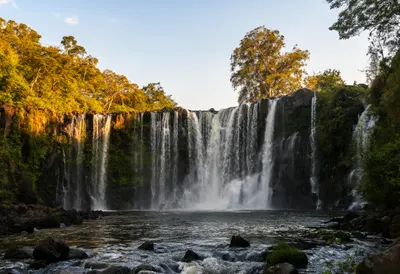 Rainforest Waterfall at golden hour