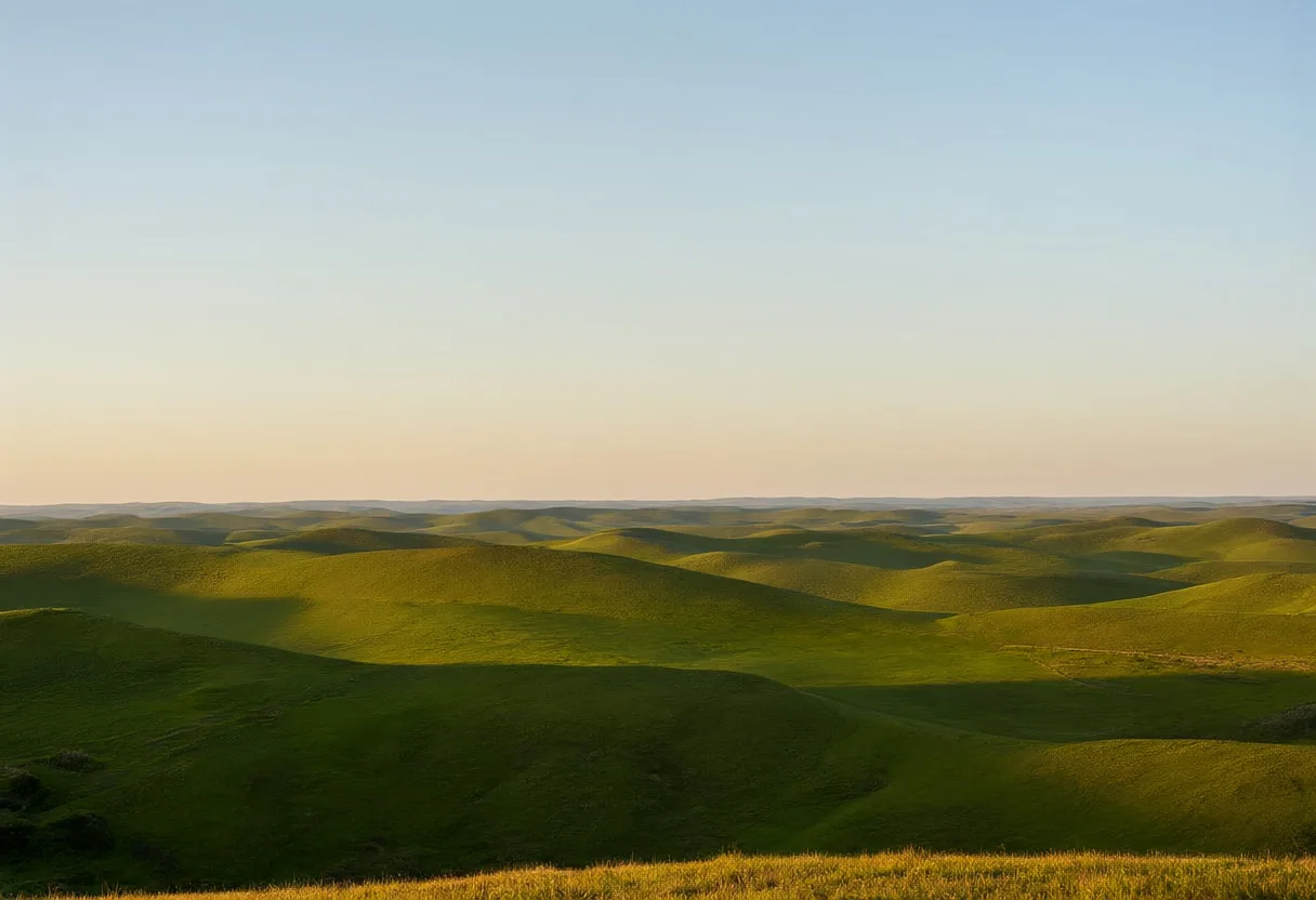 Rolling Green Hills at golden hour