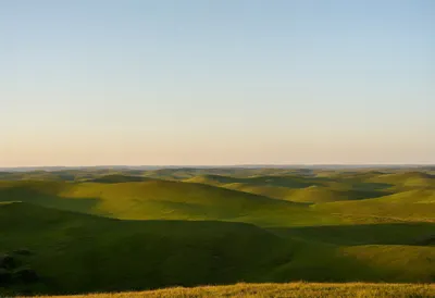 Rolling Green Hills at golden hour