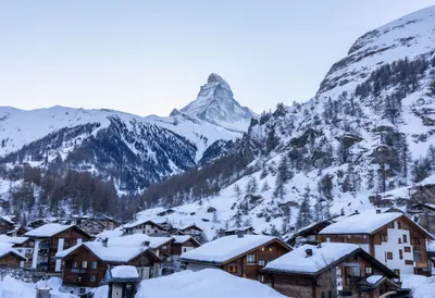Zermatt Village View at sunrise