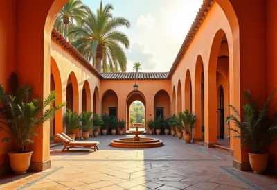 Seville Orange Courtyard เมื่อพระอาทิตย์ขึ้น