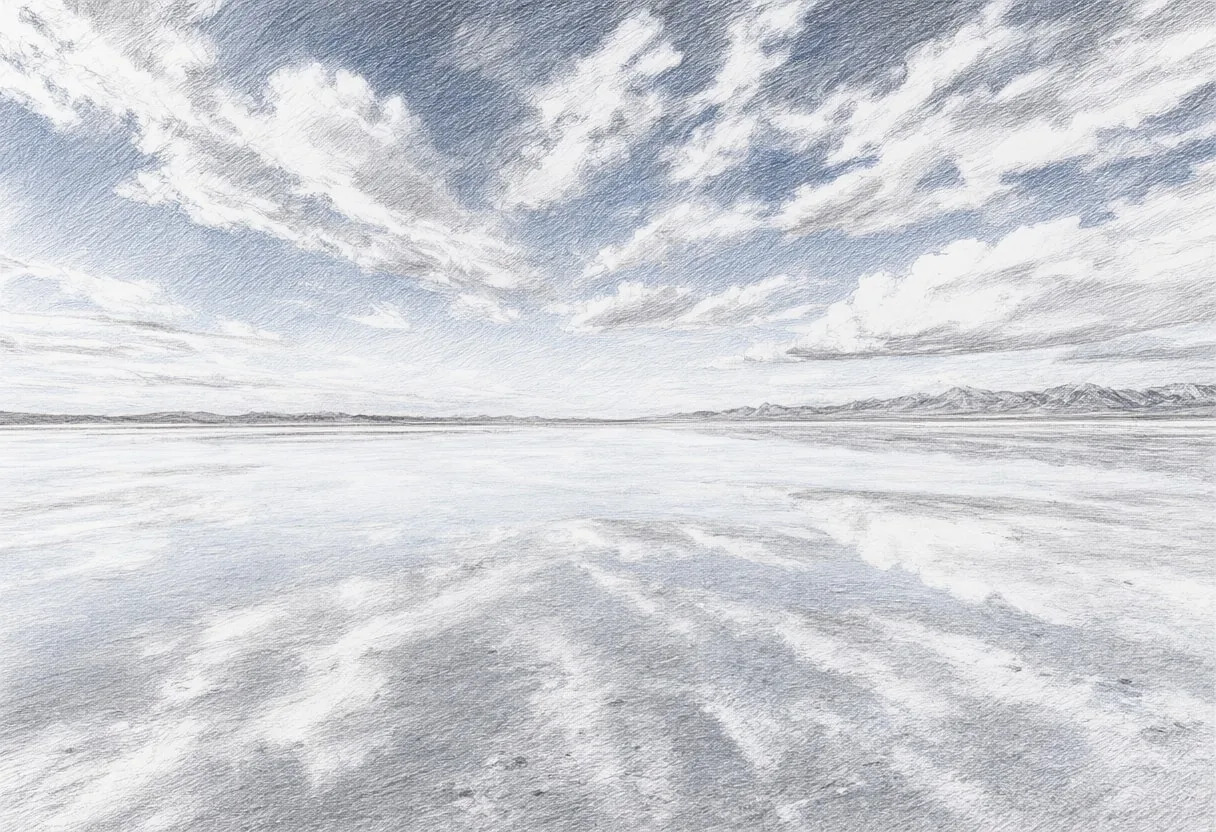Salt Flats สะท้อนท้องฟ้าภายใต้ภาพร่างดินสอท้องฟ้าอันน่าทึ่ง