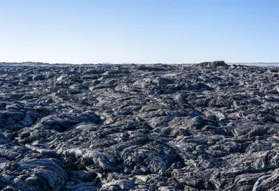 Volcanic Lava Field in winter