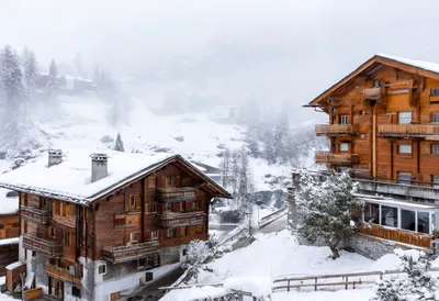Zermatt Village View in soft mist