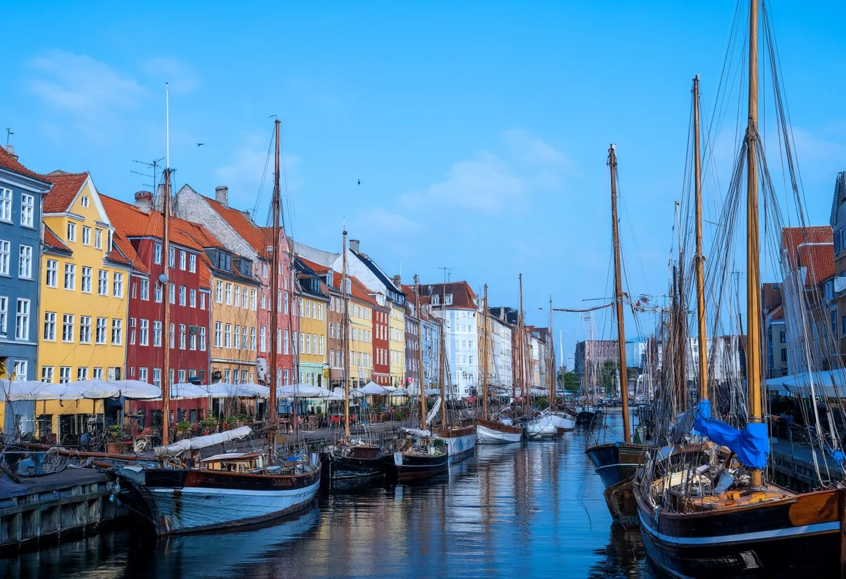Copenhagen Harbour at blue hour Digital Illustration