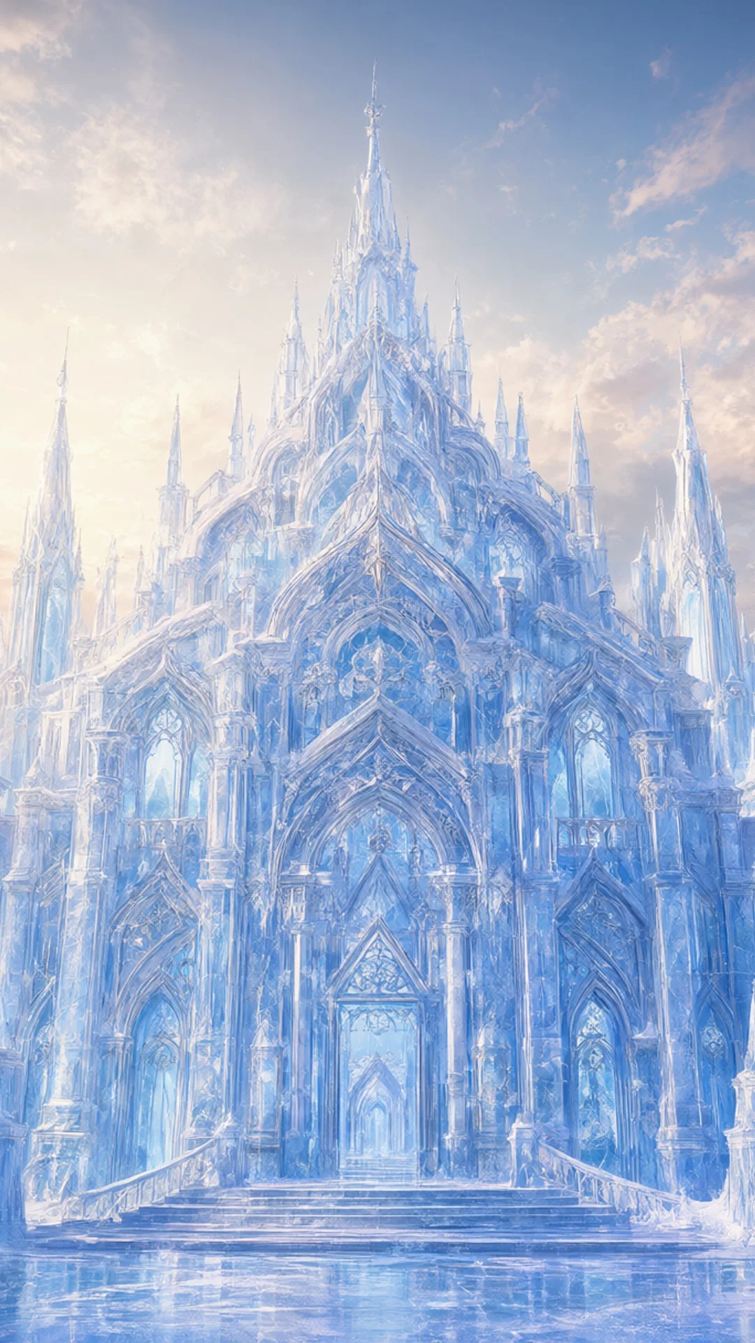 Fantasy Ice Palace At Dawn
