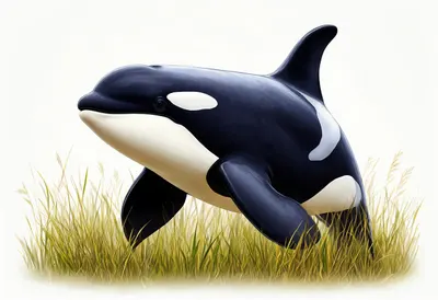 Orca in tall grass Digital Illustration