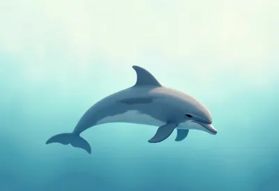Dolphin in gentle mist Digital Illustration