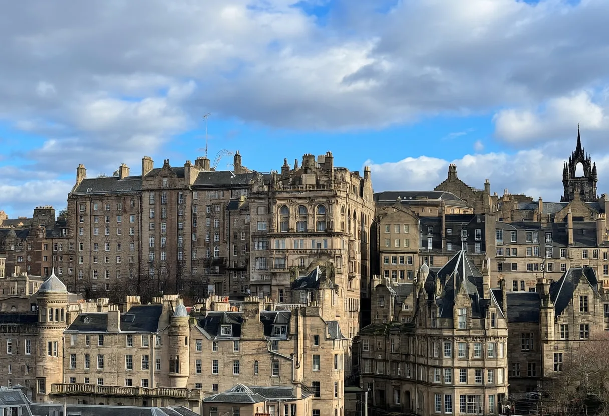 Edinburgh Old Town under a dramatic sky Digital Illustration