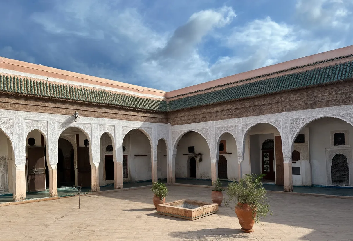 Marrakech Riad under a dramatic sky