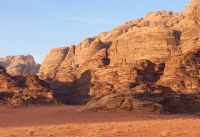 Wadi Rum Desert in warm evening light