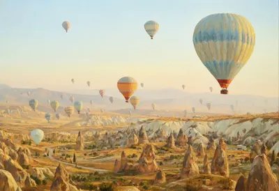 Cappadocia Balloon Dawn Oil Painting