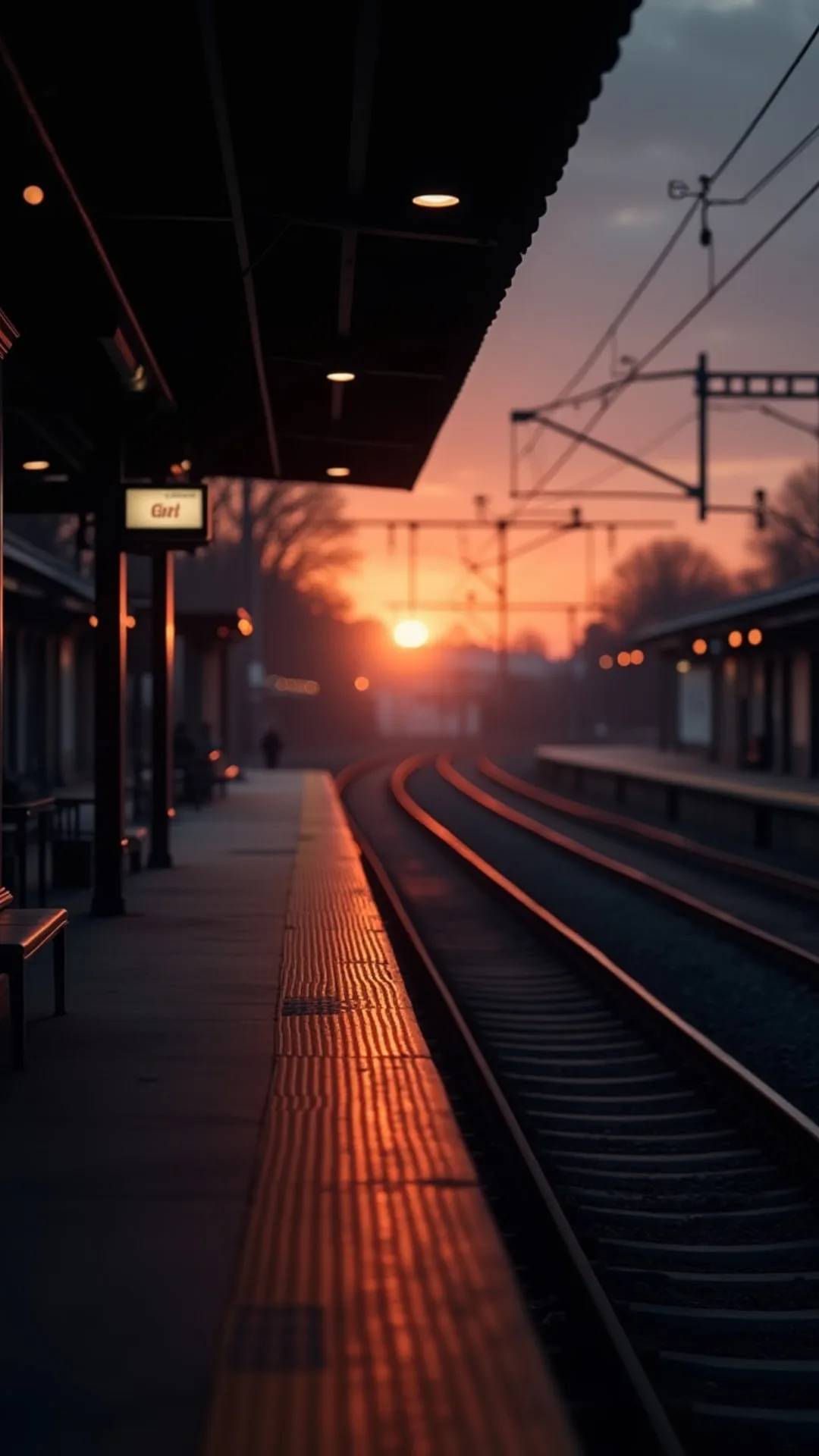 Quiet Train Platform At Dusk