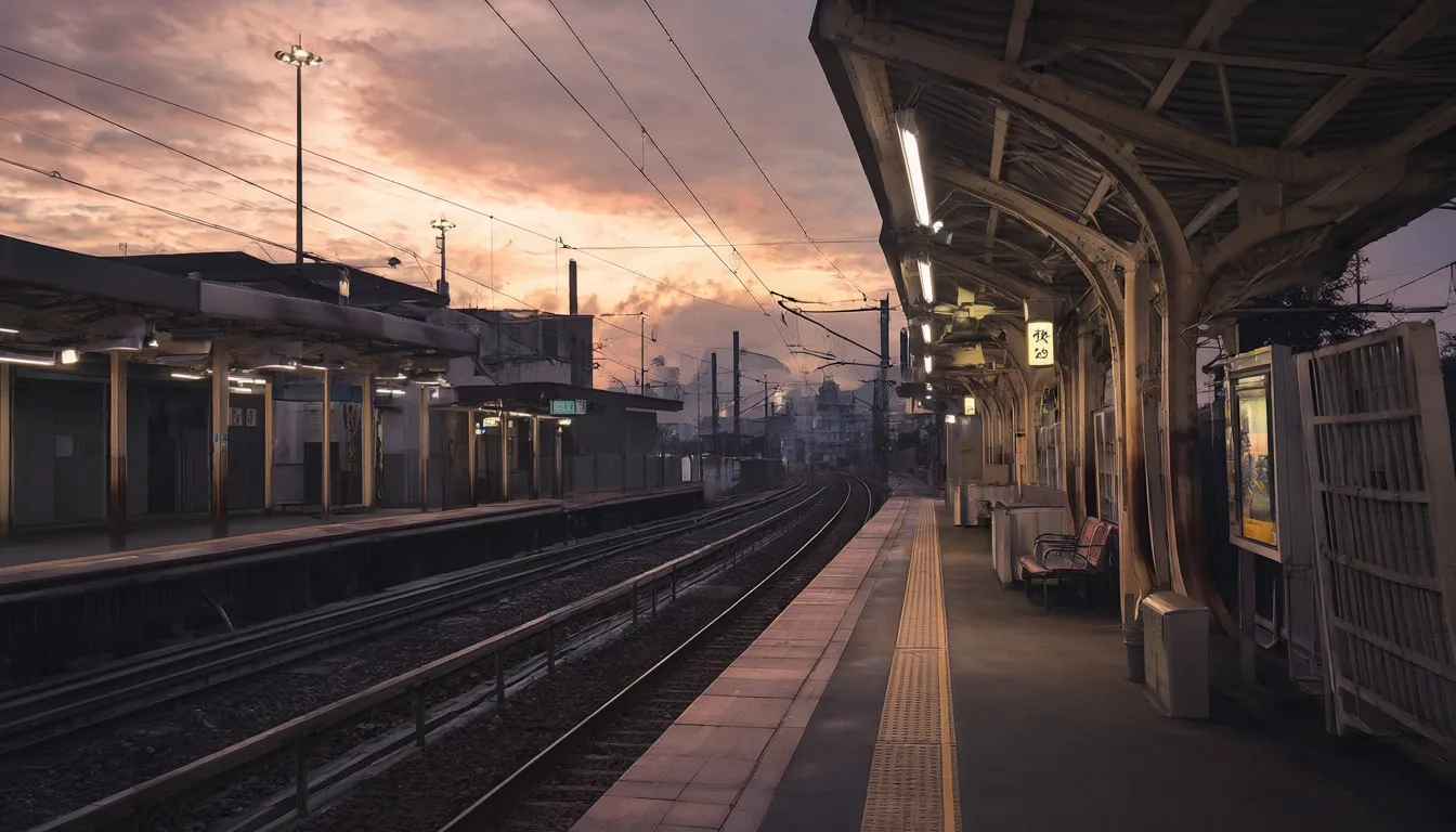 Quiet Train Platform At Dusk