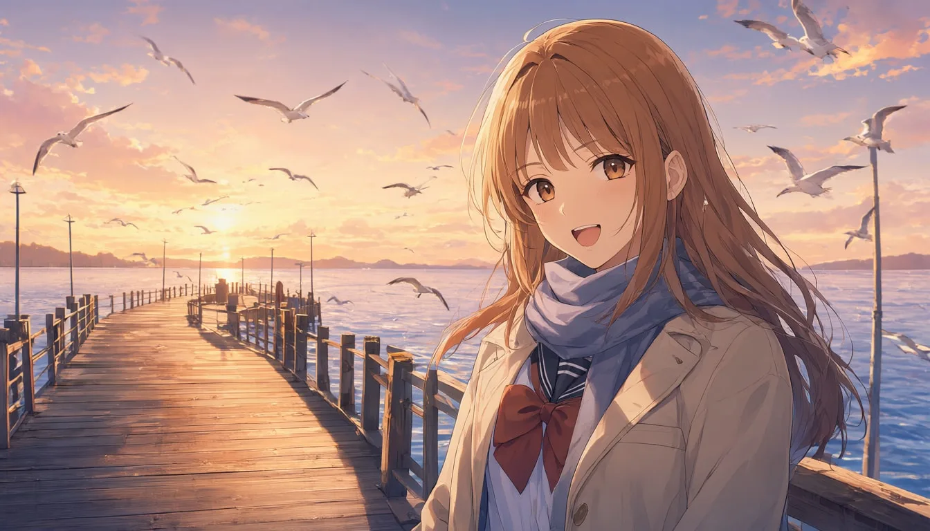 Pier With Seagulls At Sunrise