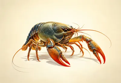 Crayfish at golden hour Digital Illustration