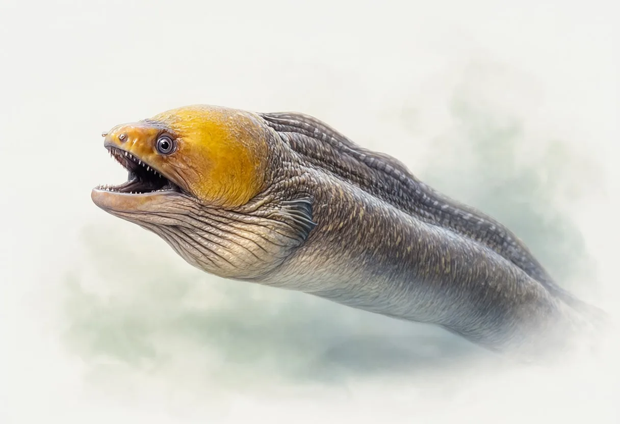 Moray Eel in gentle mist Digital Illustration