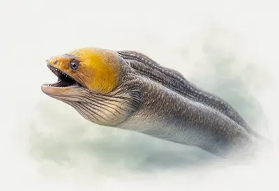 Moray Eel in gentle mist Digital Illustration