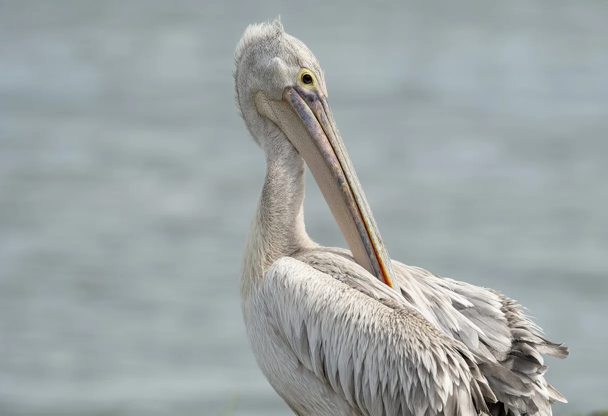 Pelican against a soft blurred background