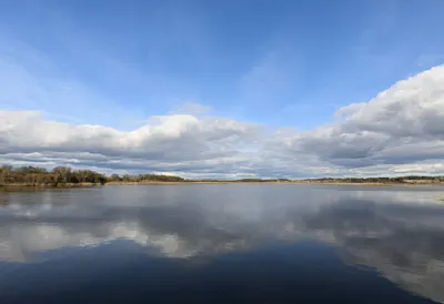 Still Lake Reflection under a dramatic sky