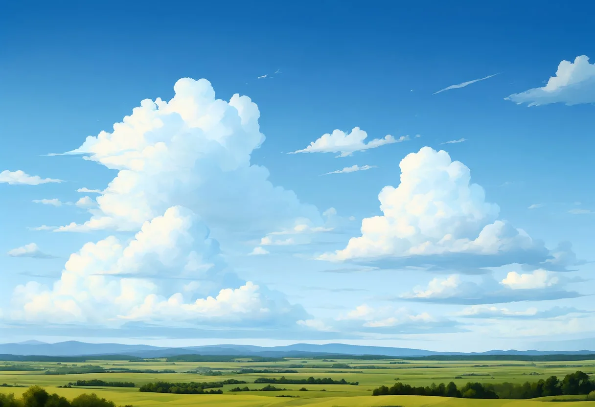 Storm Clouds Over Plains Digital Illustration