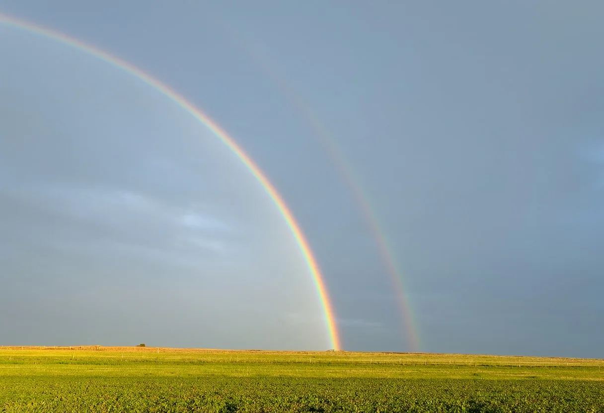Double Rainbow Over Fields