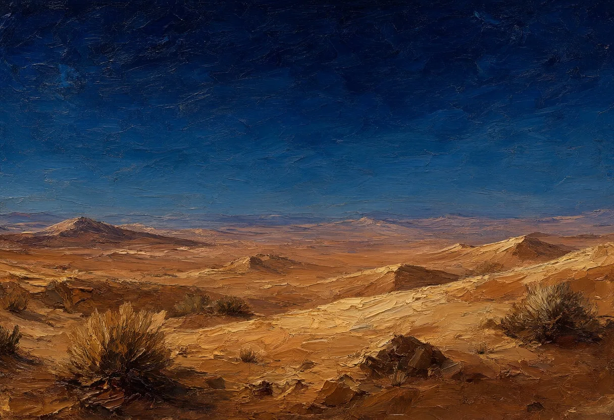 Desert Night Sky Oil Painting