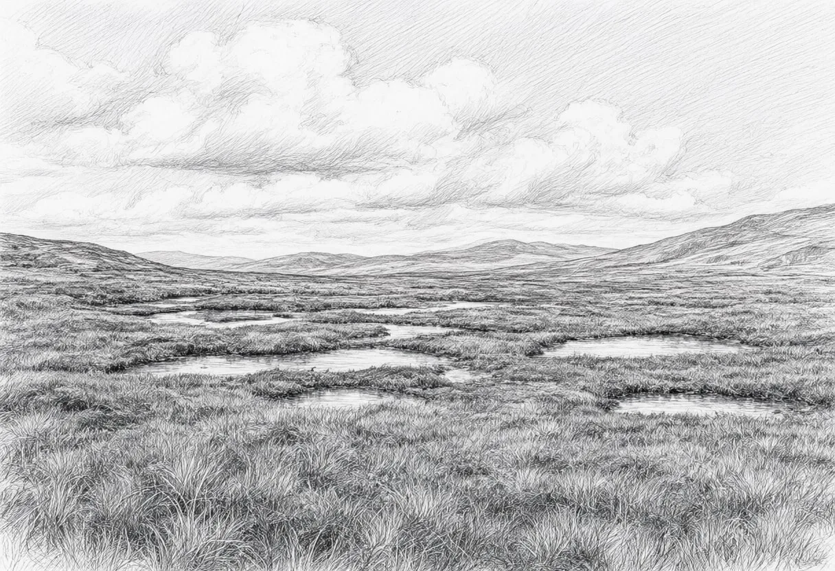 สระน้ำ Highland Bog ใต้ภาพร่างดินสออันน่าทึ่ง