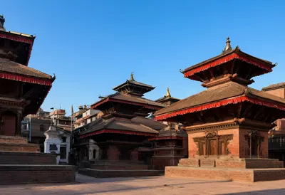 Kathmandu Temple Square at blue hour Digital Illustration